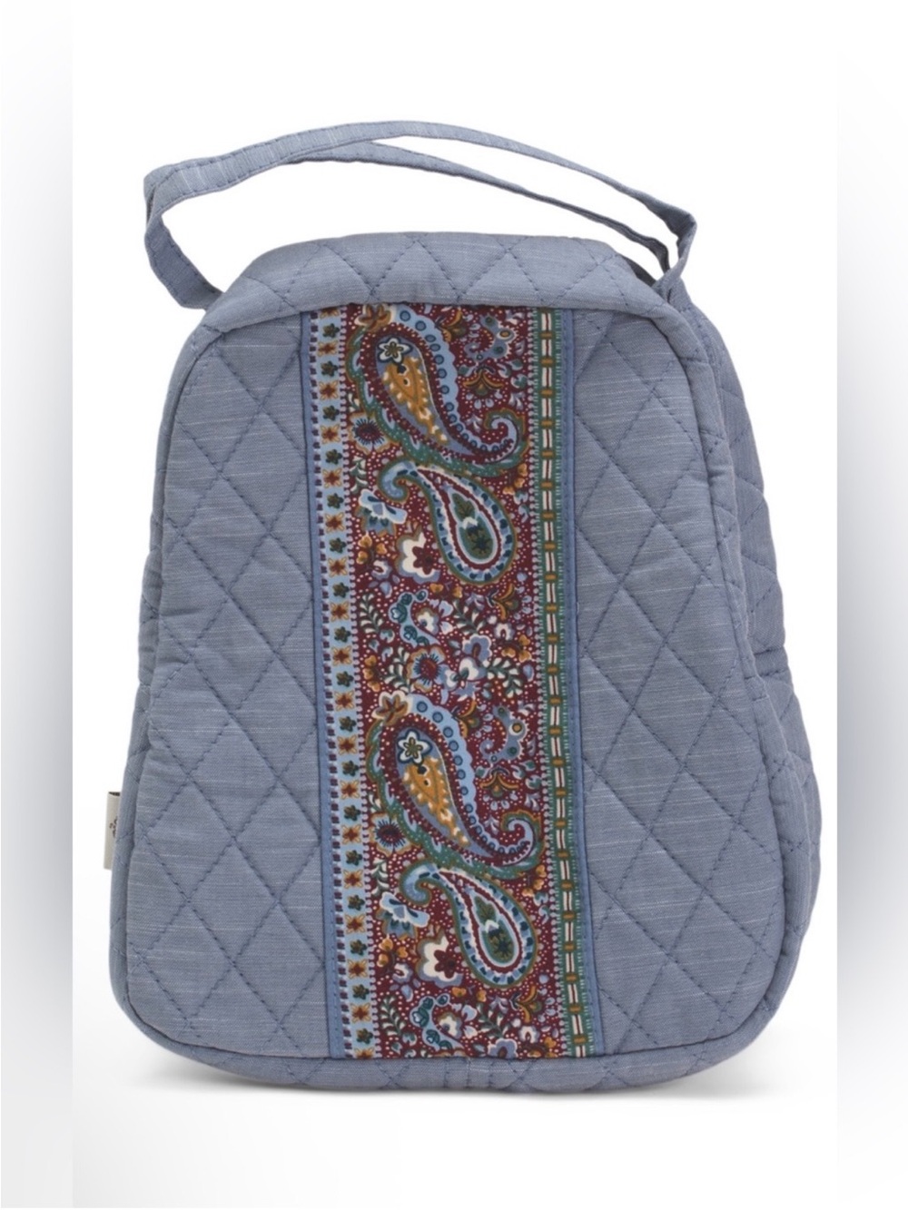 Vera Bradley Light Blue Quilted Lunch Tote with Paisley Stripe - Picture 2 of 10